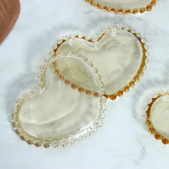 Conjunto 4 Pratos de Cristal - Coração Pearl 12cm X 10cm