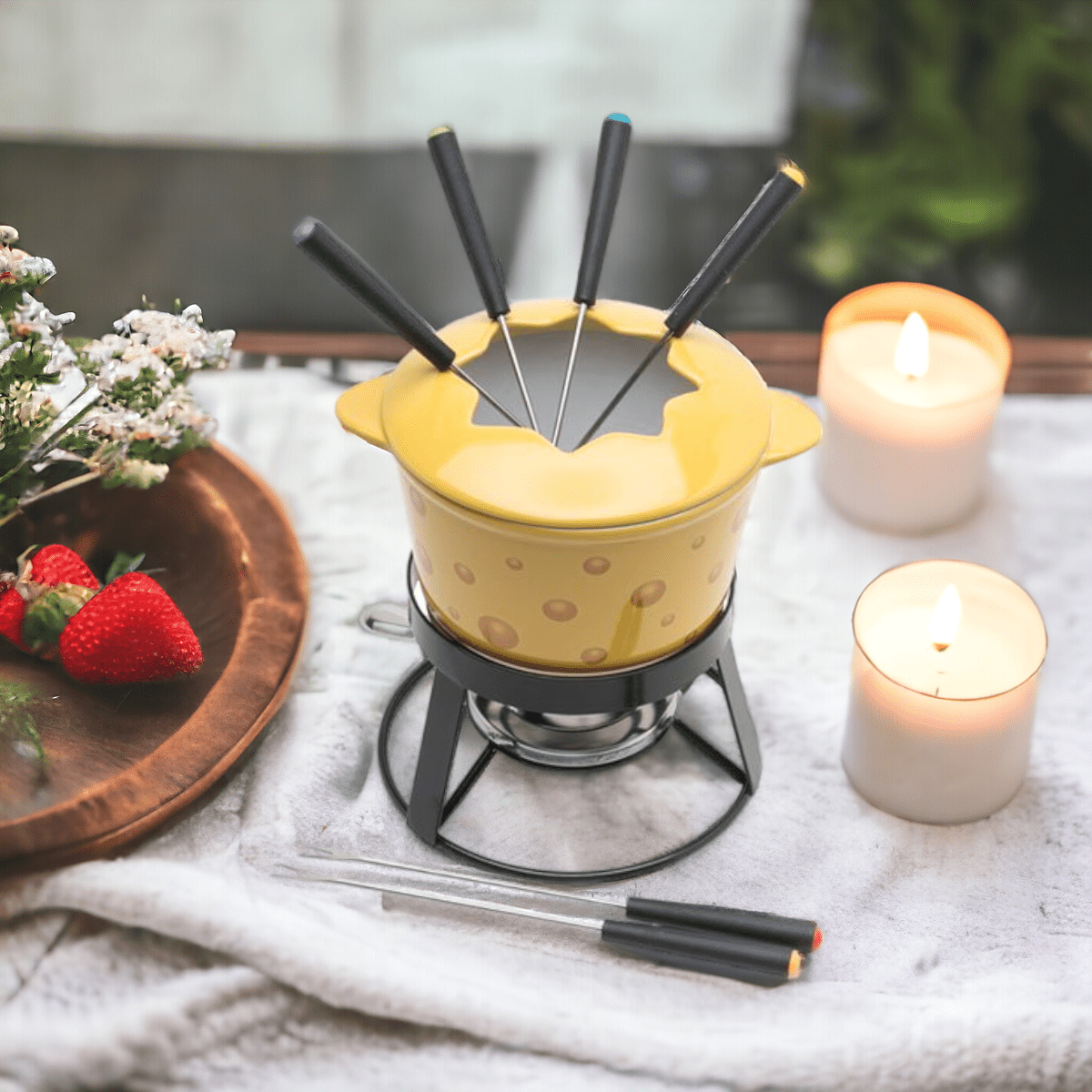 Conjunto de Fondue em Cerâmica Lana - 11 peças