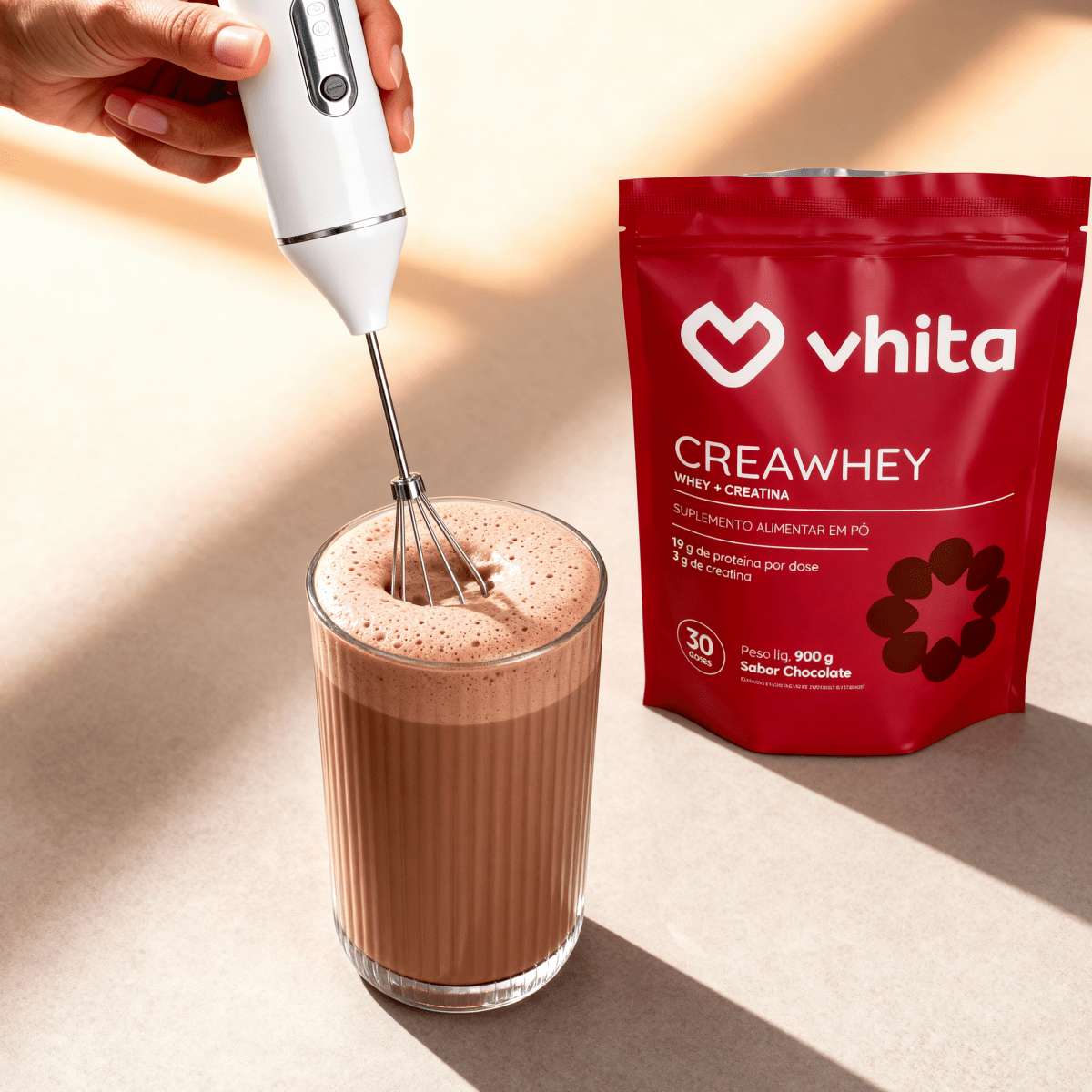 CreaWhey Sachê 30g | 19g de proteína e 3g de creatina por dose (chocolate)