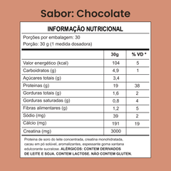 CreaWhey Sachê 30g | 19g de proteína e 3g de creatina por dose (chocolate)