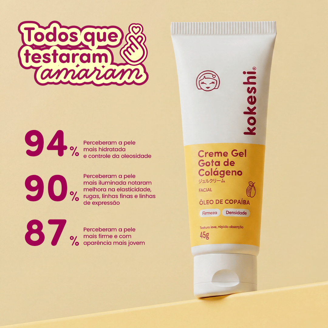 Creme Gel Facial Gota de Colágeno Kokeshi