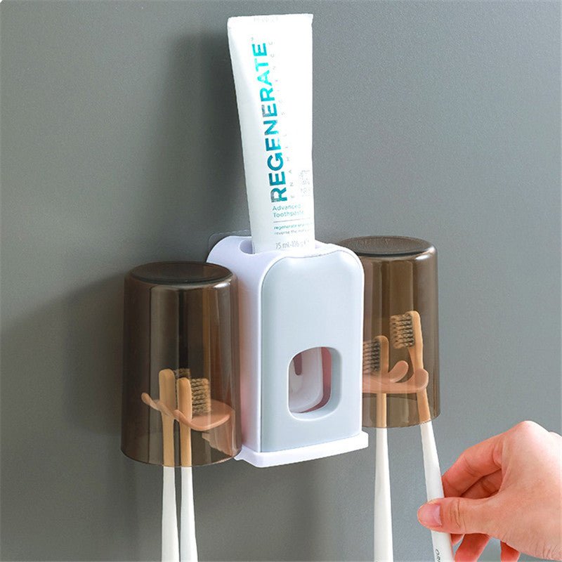 Dispenser de Creme Dental com Porta Escovas e 2 Copos - Organizador VDH04925