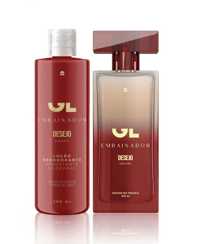 Embaixador Desejo Para Ela + Creme Hidratante Desejo Para Ela - Kit
