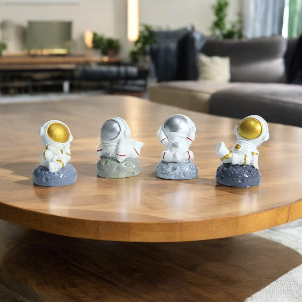 Estátua Decorativa Astronauta - 4 Miniaturas - Decoração VDH04099