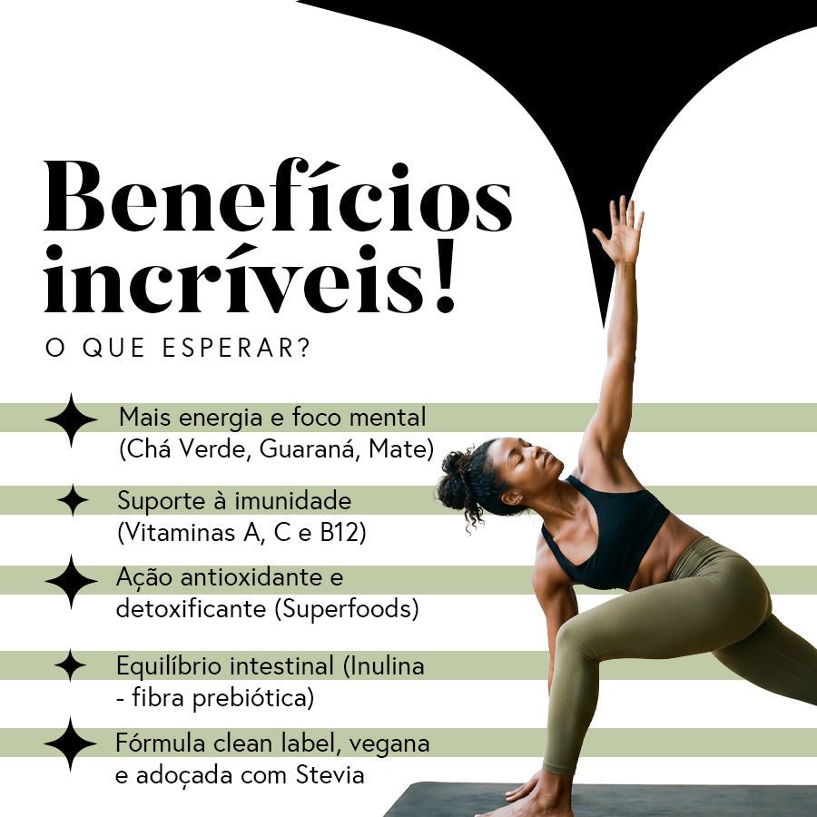 Fórmula Greens e Superfood  Sabor Mate Limão - Fibras + Espirulina + Colina + Vitaminas