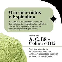 Fórmula Greens e Superfood  Sabor Mate Limão - Fibras + Espirulina + Colina + Vitaminas