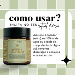 Fórmula Greens e Superfood  Sabor Mate Limão - Fibras + Espirulina + Colina + Vitaminas