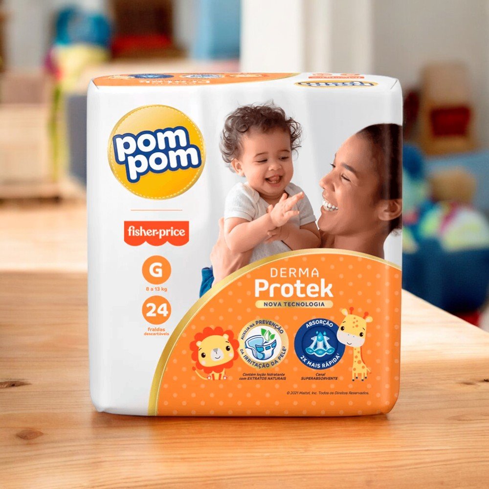 Fralda Pom Pom Derma Protek Jumbo