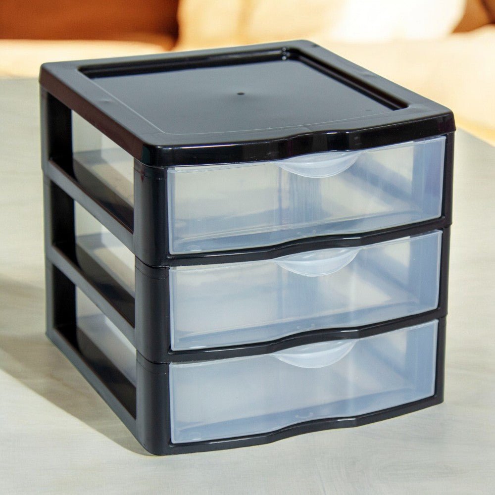 Gaveteiro Organizador Multiuso Preto - 3 Gavetas - Organizador VDH04647