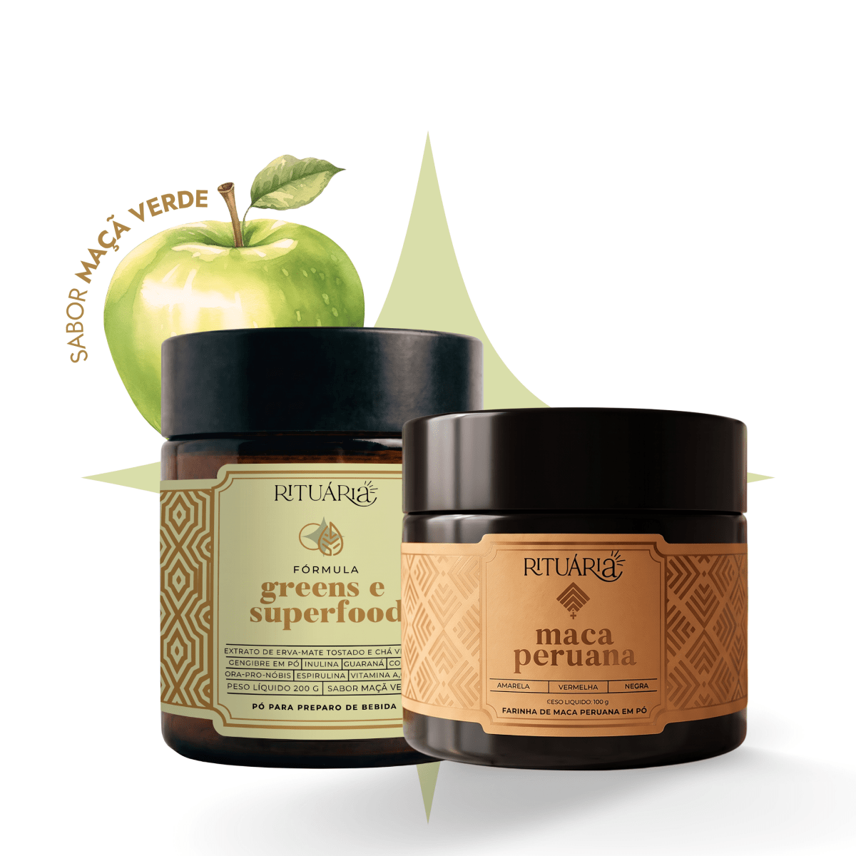 Greens Maçã Verde + Maca Peruana - Vitaminas e suplementos KRT99127
