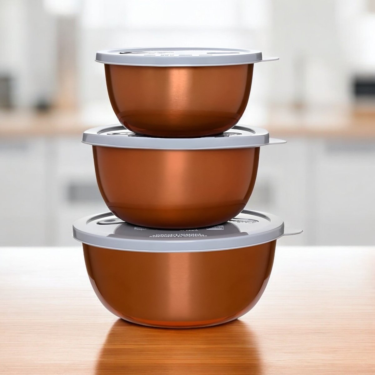 Jogo 3 Bowls para Micro-ondas Bronze - Mimo Style