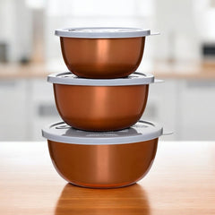 Jogo 3 Bowls para Micro-ondas Bronze - Mimo Style