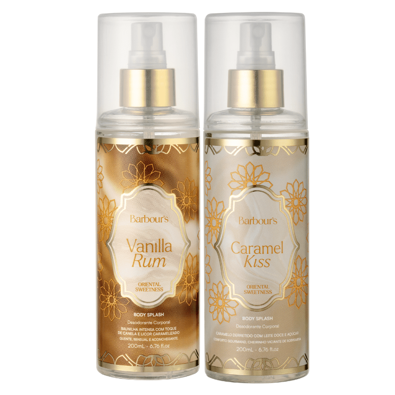 Kit 2 Body Splash Desodorante Colônia 200ml - Caramel Kiss e Vanilla Rum