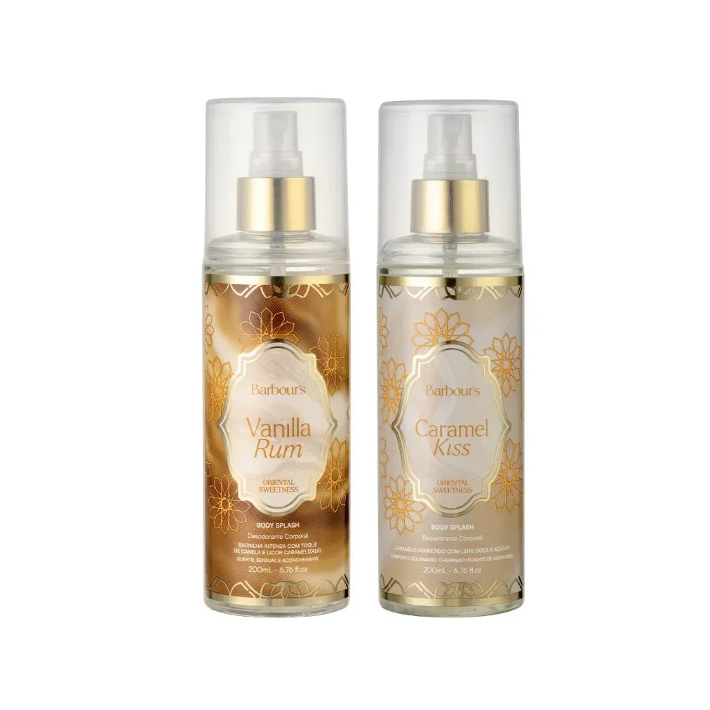 Kit 2 Body Splash Desodorante Colônia 200ml - Caramel Kiss e Vanilla Rum - Perfumes e Colónias KBB99118