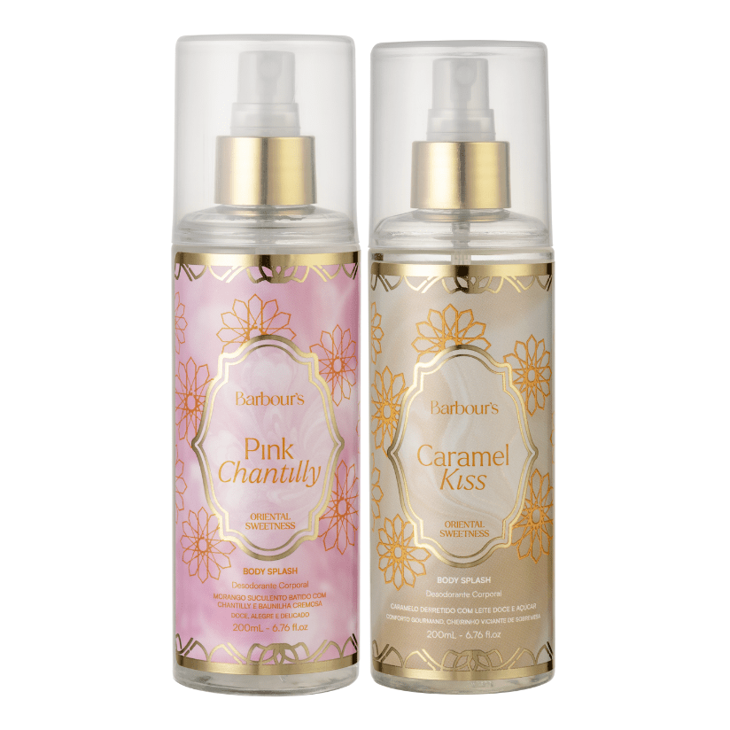 Kit 2 Body Splash Desodorante Colônia 200ml - Pink Chantilly e Caramel Kiss - Perfumes e Colónias 20238