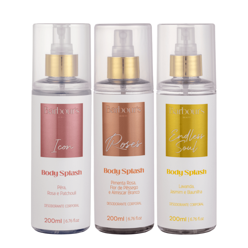 Kit 3 Body Splash Desodorante Colônia 200ml - Icon, Roses e Endless Soul - Perfumes e Colónias KBB99207