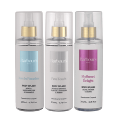 Kit 3 Body Splash Desodorante Colônia 200ml - Kiss In Paradise, Fine Touch e My Sweet Delight
