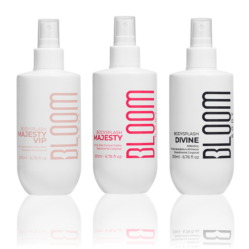 Kit 3 Body Splash Desodorante Colônia 200ml - Majesty, Divine e Majesty Vip - Perfumes e Colónias 20046