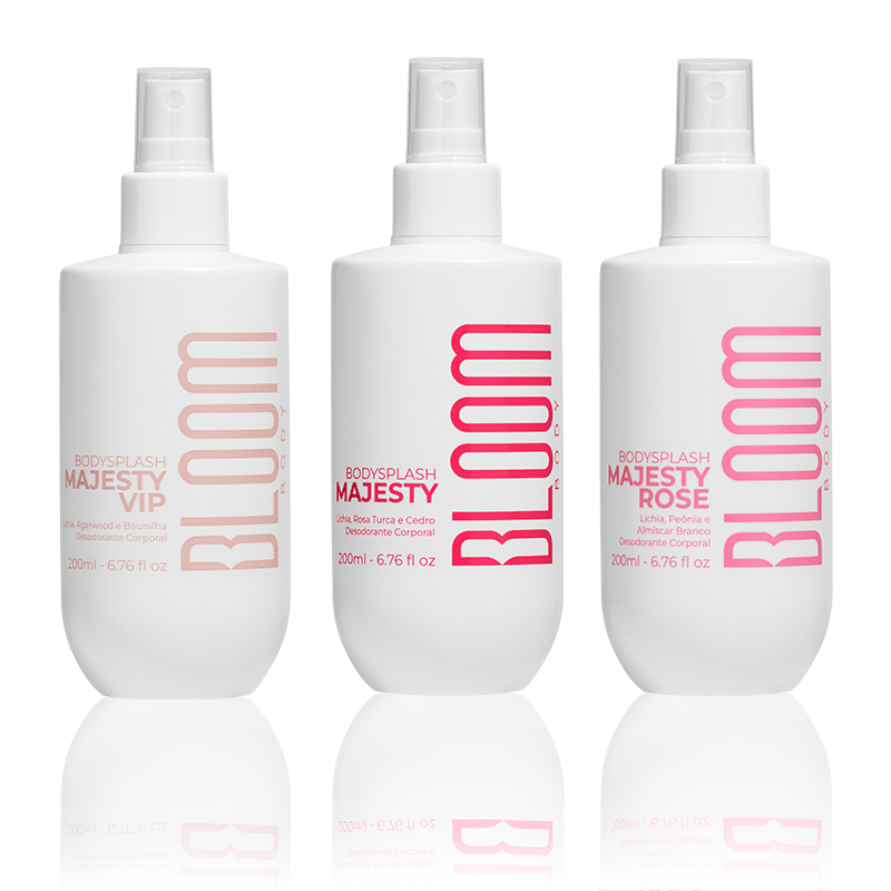 Kit 3 Body Splash Desodorante Colônia 200ml - Majesty, Majesty Rose e Majesty Vip - Perfumes e Colónias 20031