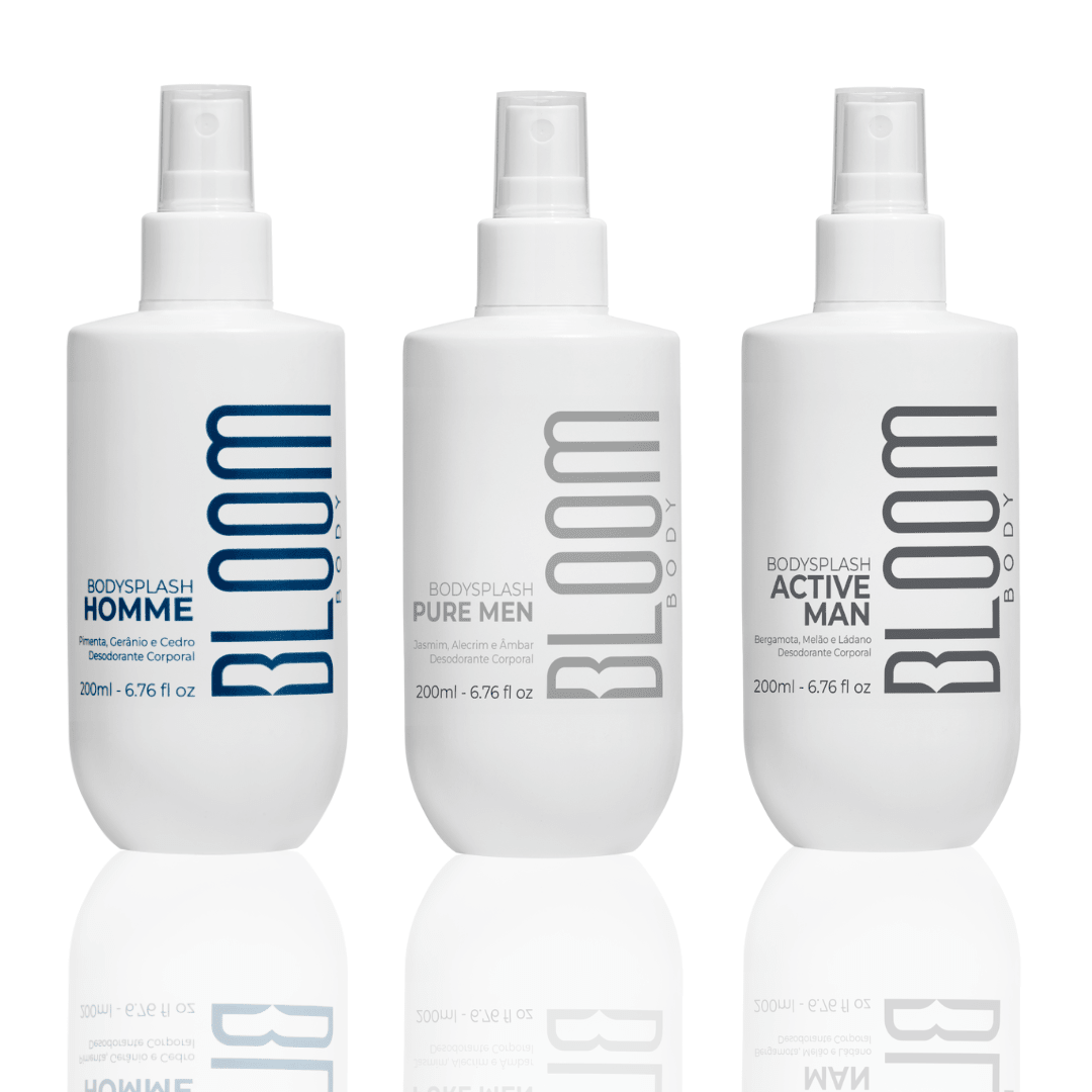 Kit 3 Body Splash Desodorante Colônia 200ml Masculino - Homme, Active Man e Pure Man - Perfumes e Colónias 20155