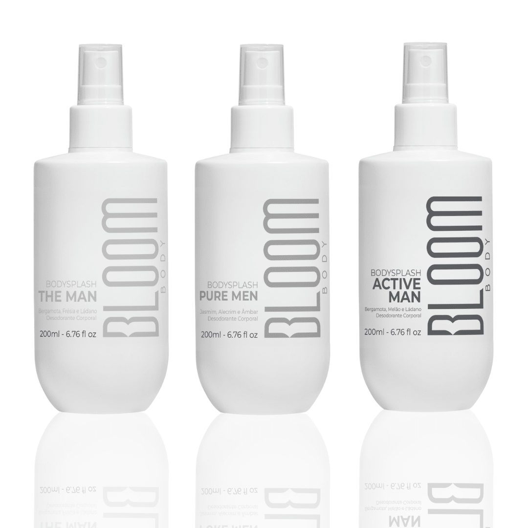 Kit 3 Body Splash Desodorante Colônia 200ml Masculino - Pure Man, The Man, Active Man - Perfumes e Colónias 20153