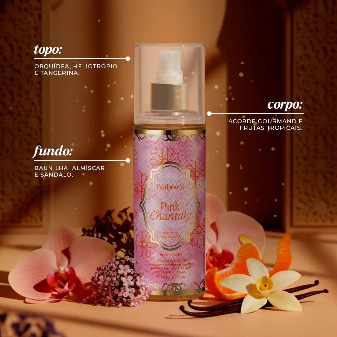 Kit 3 Body Splash Desodorante Colônia 200ml - My Sweet Delight, Roses e Pink Chantilly