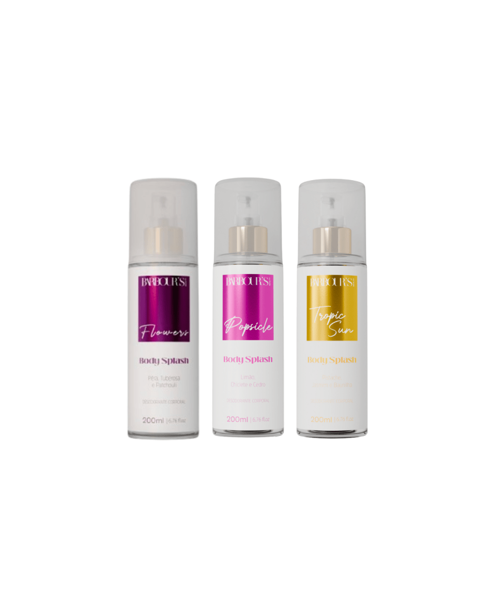 Kit 3 Body Splash Desodorante Colônia 200ml - Popsicle, Tropic Sun e Flowers