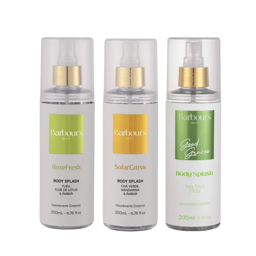 Kit 3 Body Splash Desodorante Colônia 200ml - Rose Fresh, Solar Citrus e Good Graces