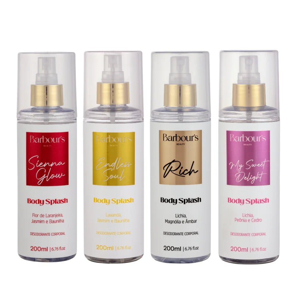 Kit 4 Body Splash Desodorante Colônia 200ml - My Sweet Delight, Endless Soul, Rich e Sienna Glow