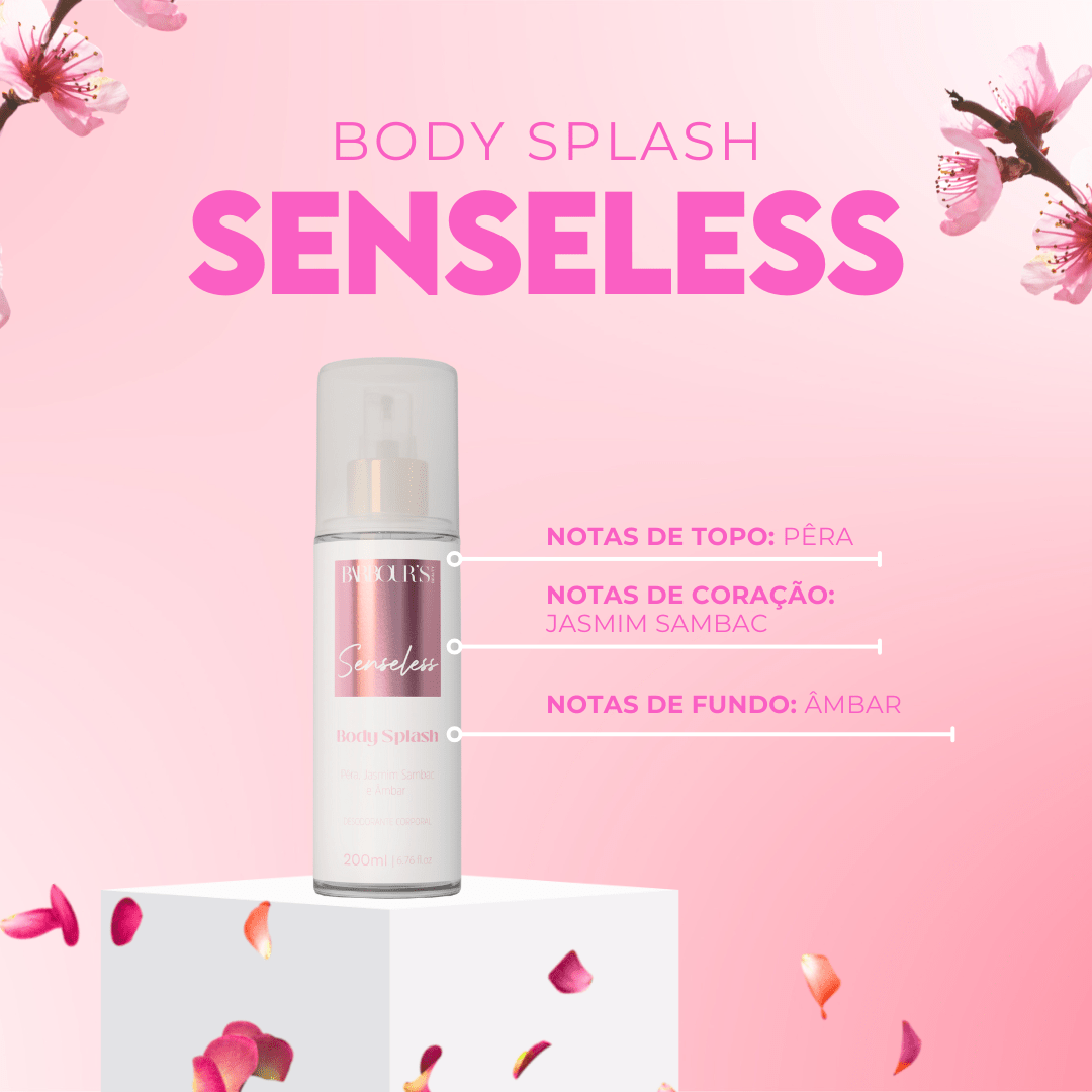 Kit 4 Body Splash Desodorante Colônia 200ml - Roses, My Journey, Senseless e Supreme