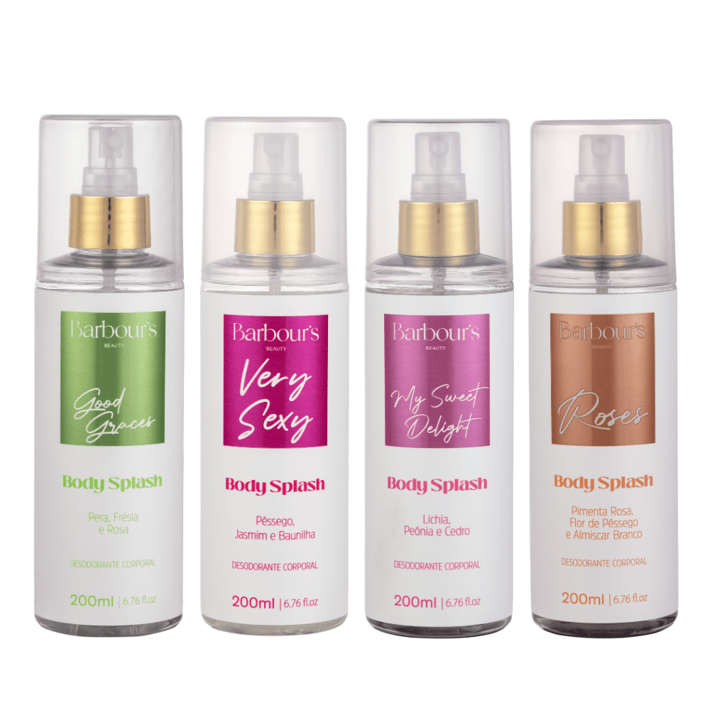 Kit 4 Body Splash - My Sweet Delight, Very Sexy, Good Graces e Roses