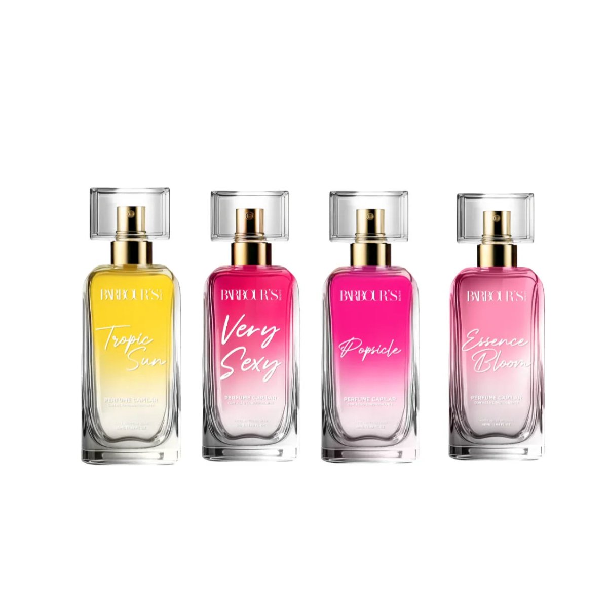 Kit 4 Perfumes de Cabelo – Tropic Sun, Popsicle, Very Sexy e Essence Bloom - Produtos para pentear o cabelo 20217