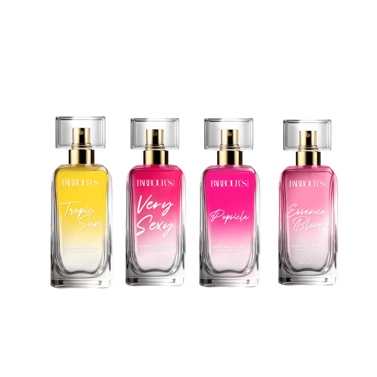 Kit 4 Perfumes de Cabelo – Tropic Sun, Popsicle, Very Sexy e Essence Bloom - Produtos para pentear o cabelo 20217