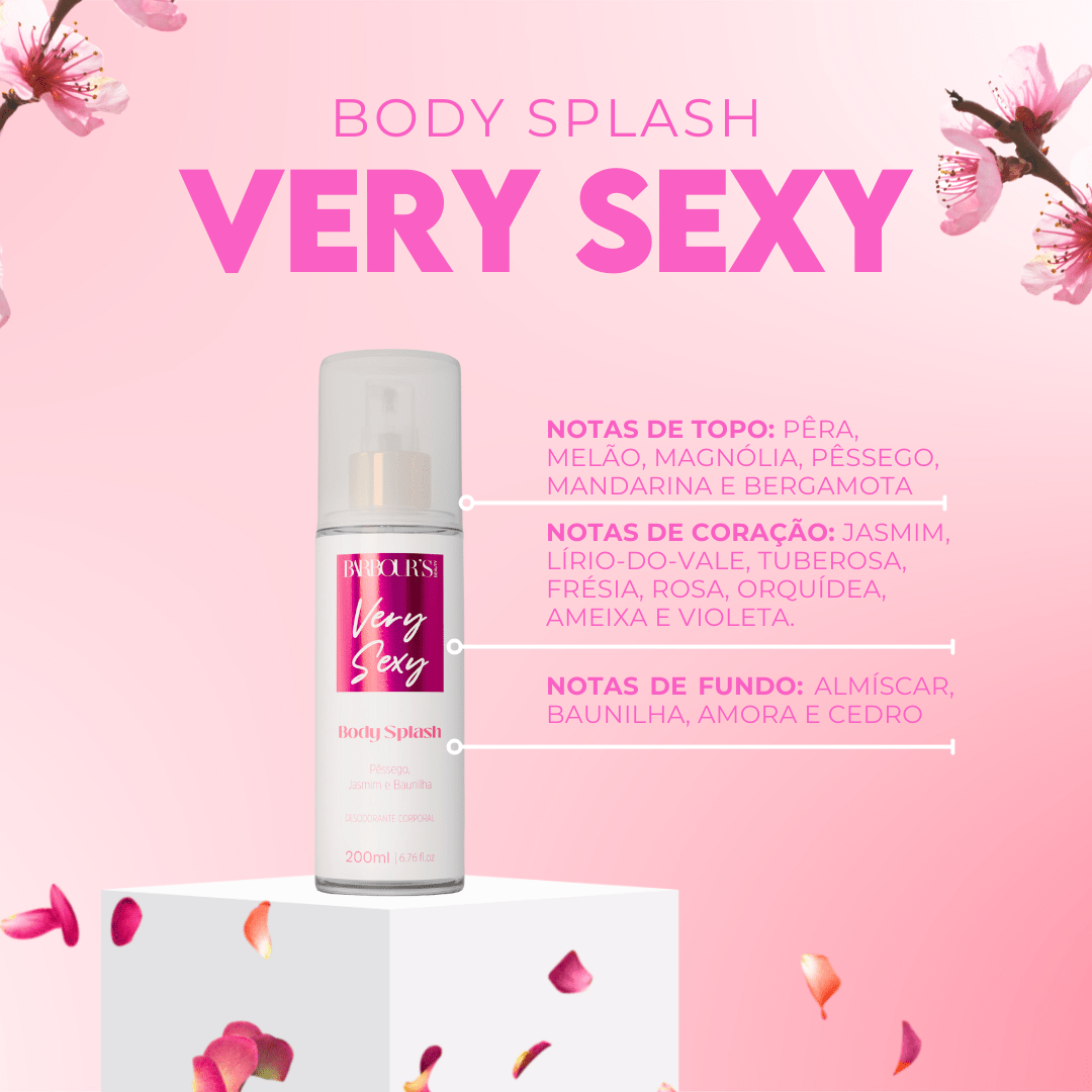 Kit 5 Body Splash Desodorante Colônia 200ml - Good Graces, Soft Breeze, My Sweet Delight, Very Sexy e Roses