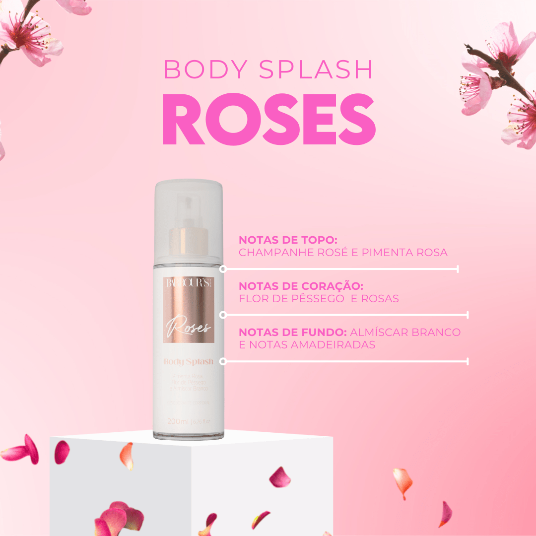 Kit 5 Body Splash Desodorante Colônia 200ml - Good Graces, Soft Breeze, My Sweet Delight, Very Sexy e Roses