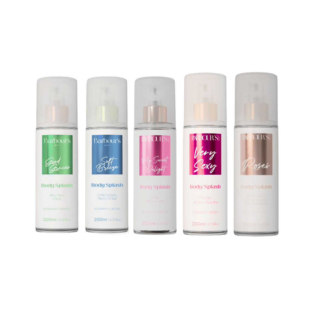 Kit 5 Body Splash Desodorante Colônia 200ml - Good Graces, Soft Breeze, My Sweet Delight, Very Sexy e Roses