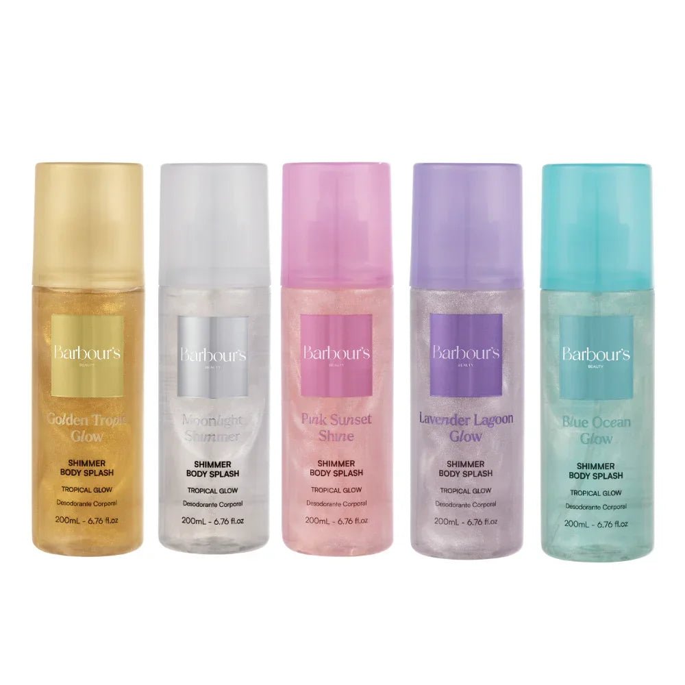 Kit 5 Body Splash Shimmer - Pink Sunset Shine, Blue Ocean Glow, Lavender Lagoon Glow, Moonlight Shimmer e Golden Tropic Glow - Perfumes e Colónias KBB99139