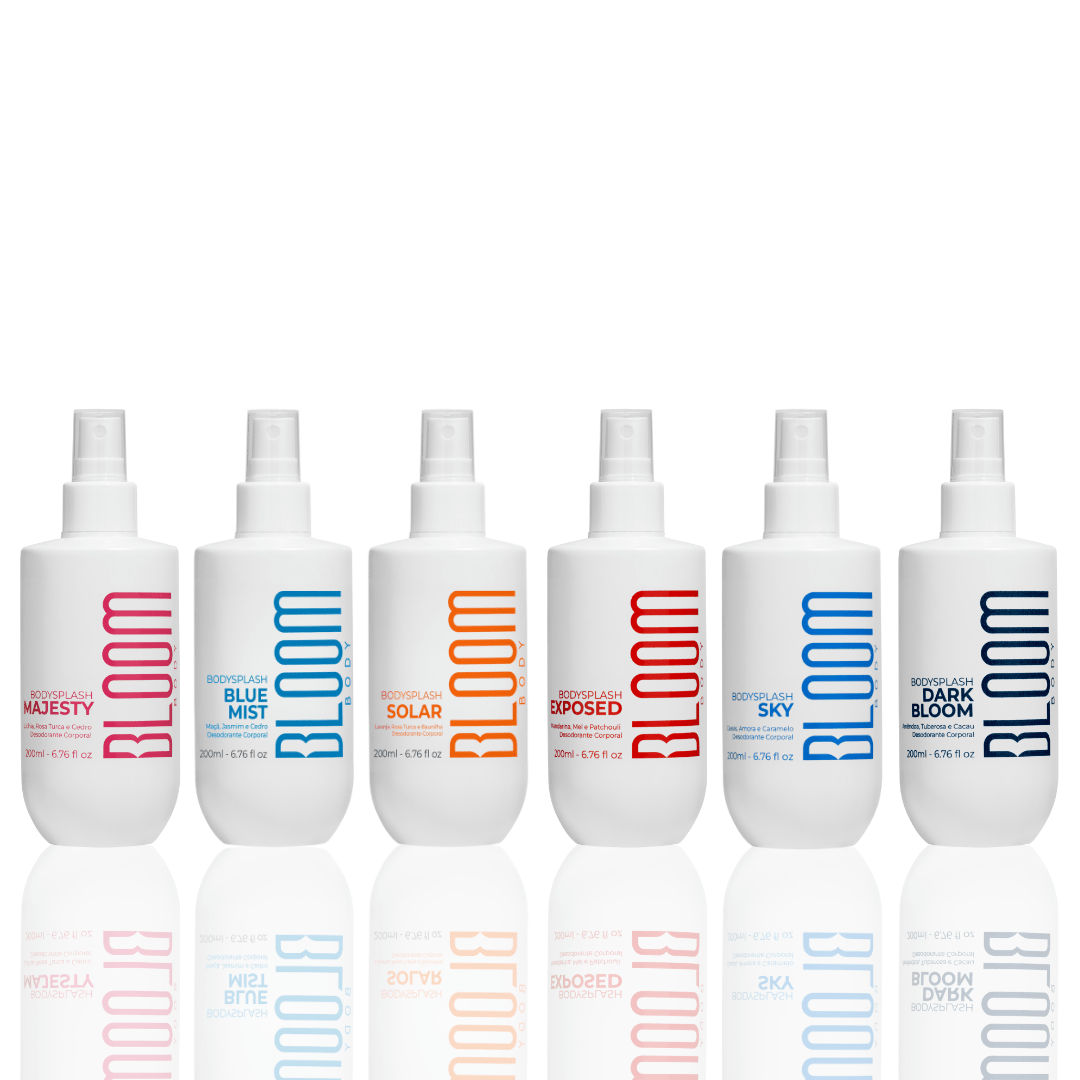 Kit 6 Body Splash Desodorante Colônia 200ml - Majesty, Solar, Blue Mist, Dark Bloom, Sky e Exposed - Perfumes e Colónias 20149