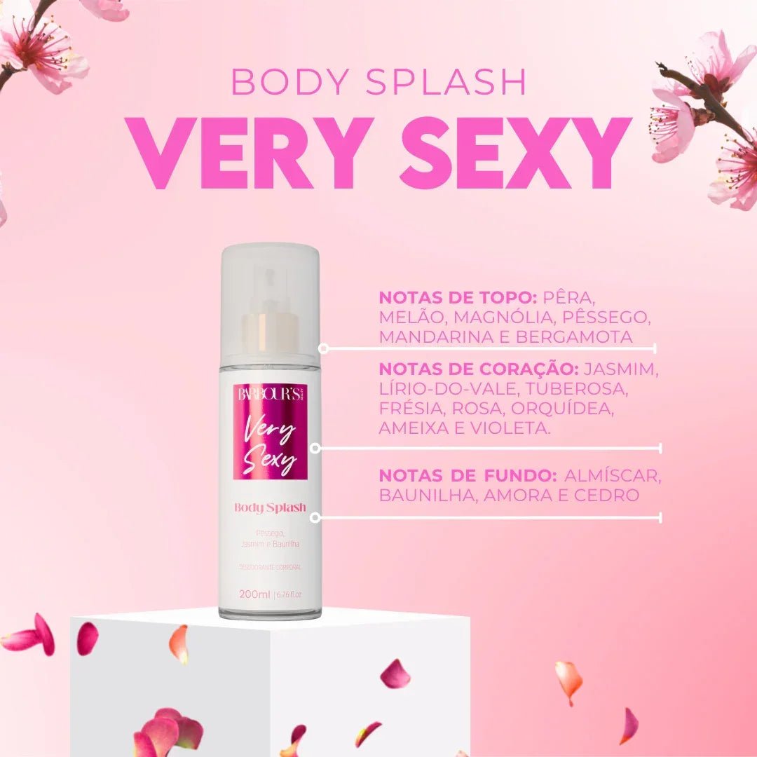 Kit 6 Body Splash Desodorante Colônia 200ml - My Sweet Delight, Very Sexy, Good Graces, Kiss In Paradise, Pure Grace, Fine Touch