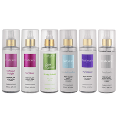 Kit 6 Body Splash Desodorante Colônia 200ml - My Sweet Delight, Very Sexy, Good Graces, Kiss In Paradise, Pure Grace, Fine Touch