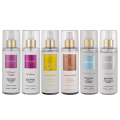 Kit 6 Body Splash Desodorante Colônia 200ml - My Sweet Delight, Very Sexy, Living Grace, Roses, Kiss In Paradise e Fine Touch