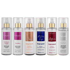 Kit 6 Body Splash Desodorante Colônia 200ml - My Sweet Delight, Very Sexy, Roses, Alter Ego, Affair, Fine Touch