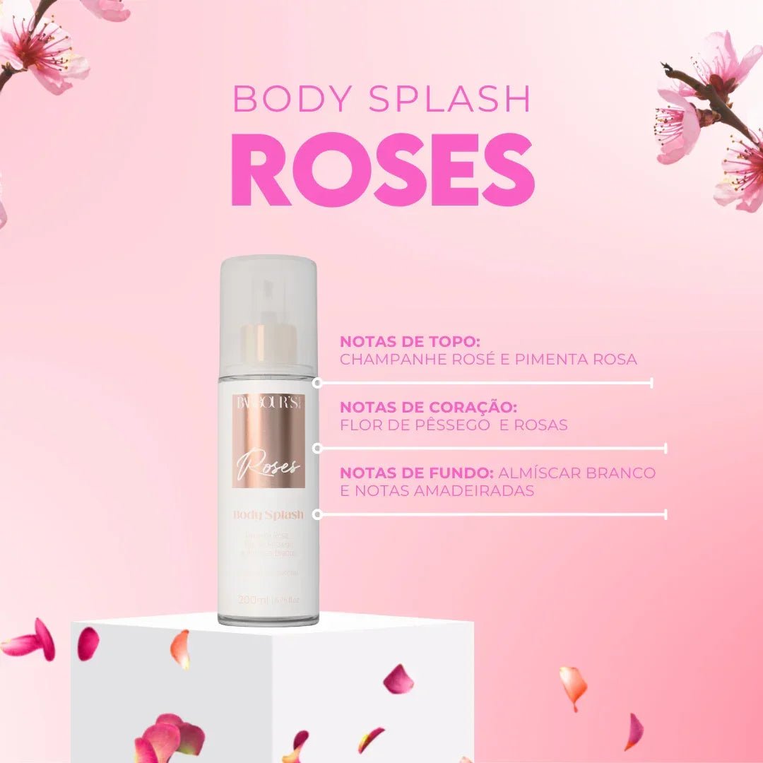 Kit 6 Body Splash Desodorante Colônia 200ml - My Sweet Delight, Very Sexy, Roses, Alter Ego, Affair, Fine Touch
