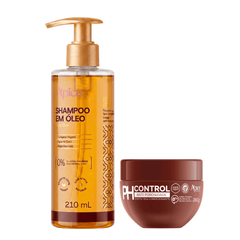 KIT BRILHO ITACTO - Shampoo em Óleo e Tratamento Anti Porosidade PH CONTROL