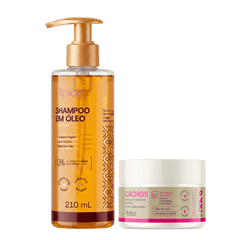KIT CACHOS BRILHO - Shampoo em Óleo e Máscara Cachos