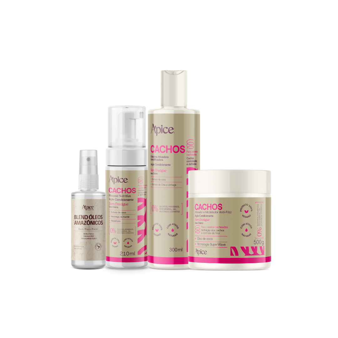 Kit Cachos Essence - Ativador, Gelatina, Mousse e Óleo (4 Itens) - 20778
