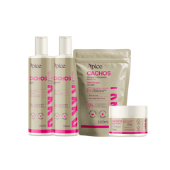 Kit Cachos Essence - Shampoo, Condicionador, Refil Ativador e Máscara (4 ITENS)