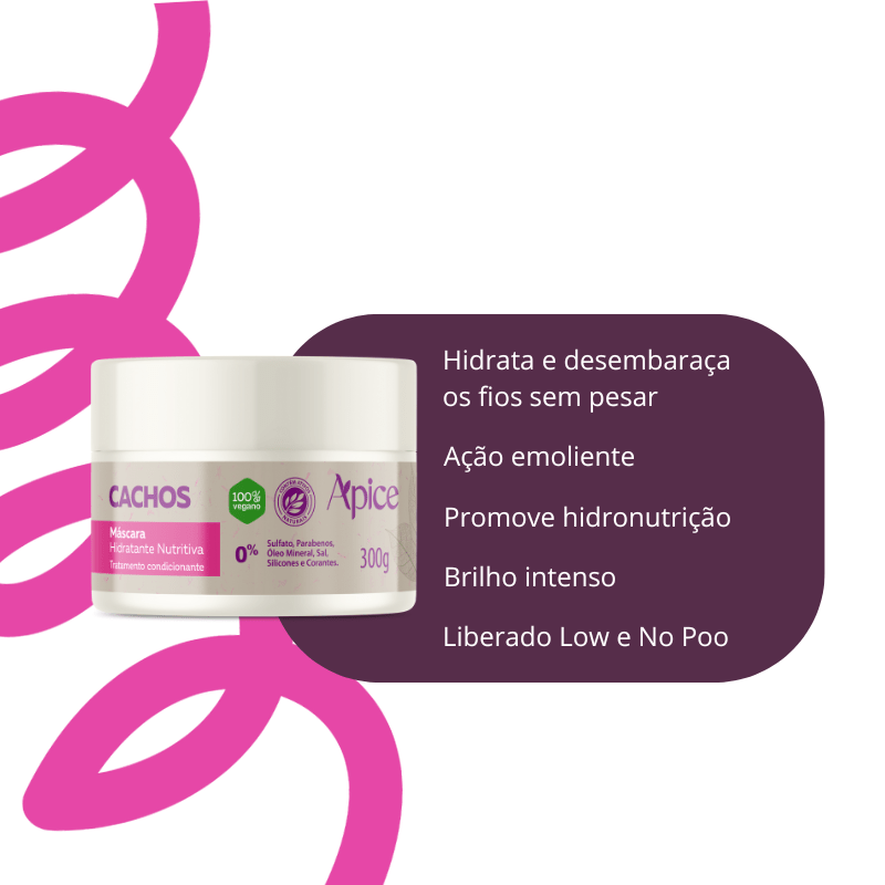 Kit Cachos - Shampoo, Condicionador, Gelatina, Máscara, Ativador e Refil Ativador (6 ITENS)