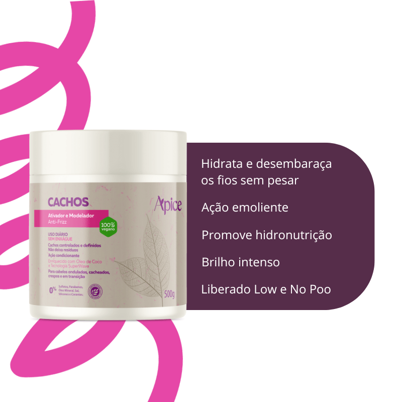 Kit Cachos - Shampoo, Condicionador, Gelatina, Máscara, Ativador e Refil Ativador (6 ITENS)