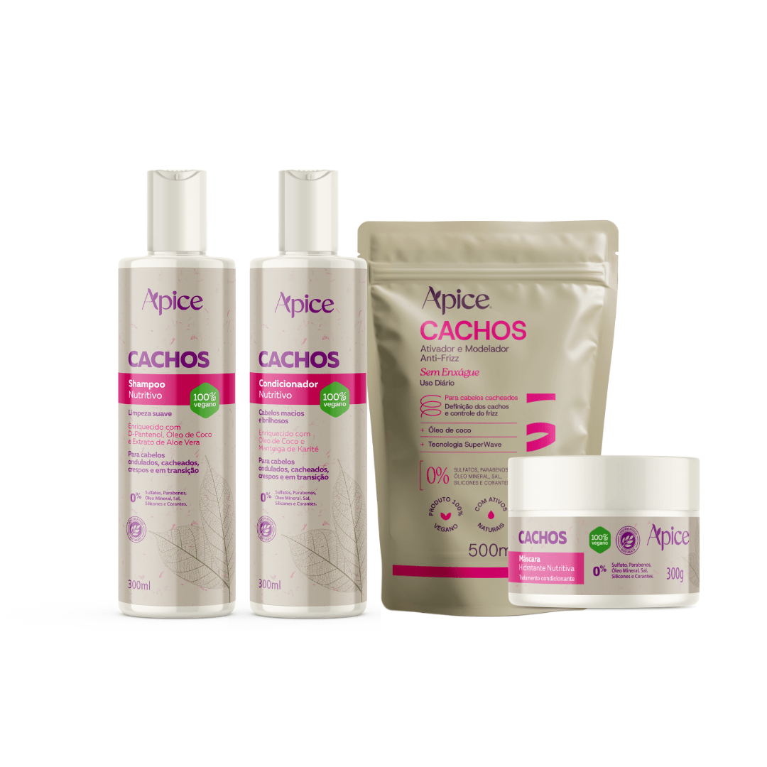 Kit Cachos - Shampoo, Condicionador, Máscara e Refil Ativador (4 ITENS) - Produtos para pentear o cabelo 20792